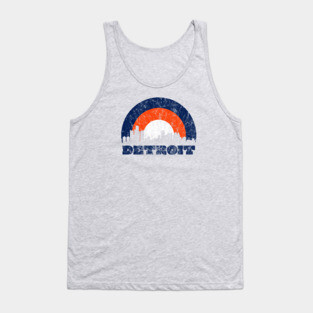 Detroit Vintage Sunrise - Baseball Colors Tank Top