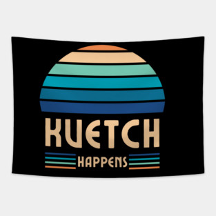 Kvetch Happens, Jewish Humor, Funny Yiddish, Retro Sunset Tapestry