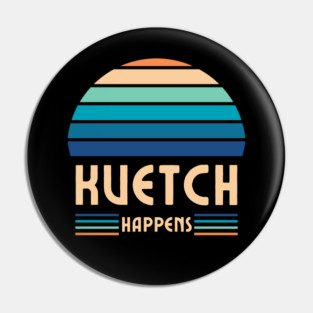 Kvetch Happens, Jewish Humor, Funny Yiddish, Retro Sunset Pin