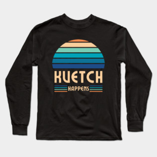 Kvetch Happens, Jewish Humor, Funny Yiddish, Retro Sunset Long Sleeve T-Shirt