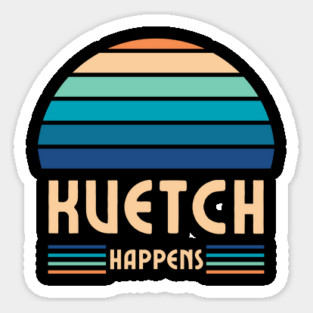Kvetch Happens, Jewish Humor, Funny Yiddish, Retro Sunset Sticker