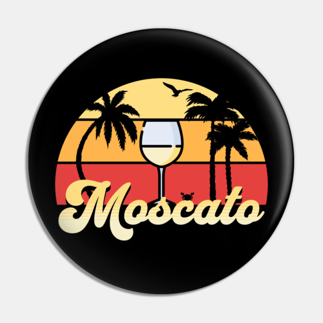Retro Sunset Moscato Wine Pin by HolidayBug