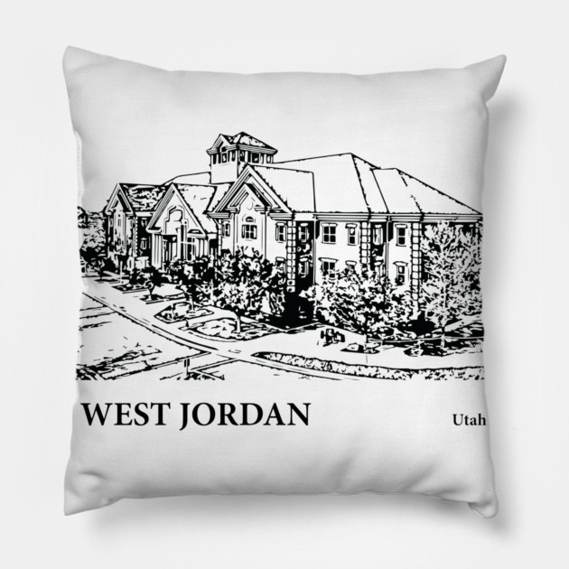 West Jordan - Utah Pillow by Lakeric
