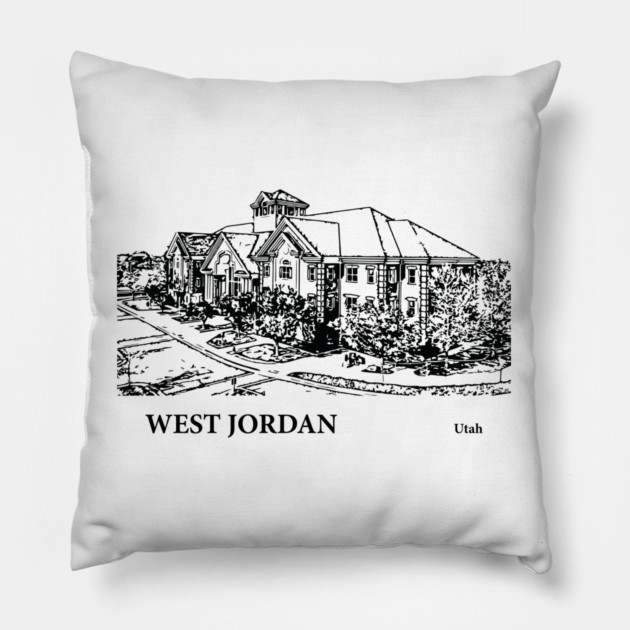 West Jordan - Utah Pillow by Lakeric