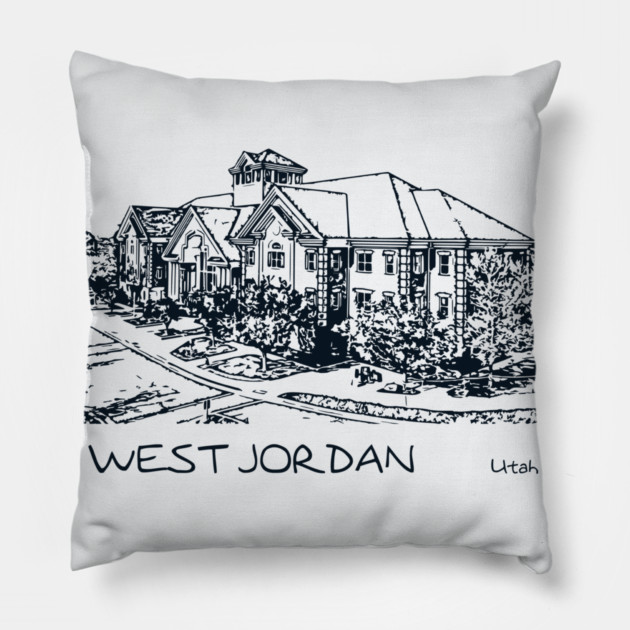 West Jordan - Utah Pillow by Lakeric