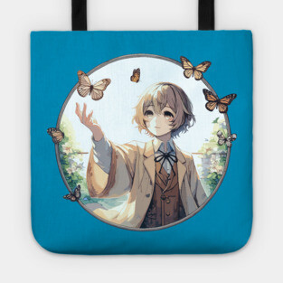 Anime Boy Connecting with Butterflies Tote
