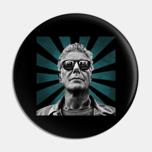 Anthony Bourdain II Retro Pixel II 70s Pin