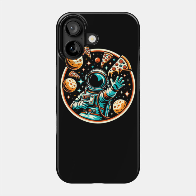Astronaut in Space with Pizza, Love Eating Pizza Phone Case by logiamerch