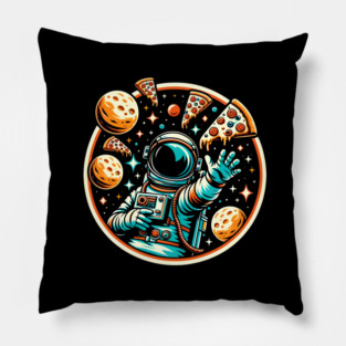 Astronaut in Space with Pizza, Love Eating Pizza Pillow