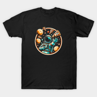 Astronaut in Space with Pizza, Love Eating Pizza T-Shirt