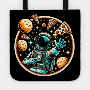 Astronaut in Space with Pizza, Love Eating Pizza Tote