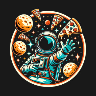 Astronaut in Space with Pizza, Love Eating Pizza T-Shirt