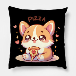Funny Pizza Cute Dog Lover Pillow