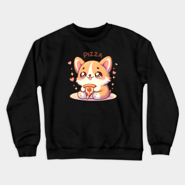 Funny Pizza Cute Dog Lover Crewneck Sweatshirt by logiamerch
