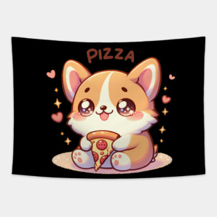 Funny Pizza Cute Dog Lover Tapestry