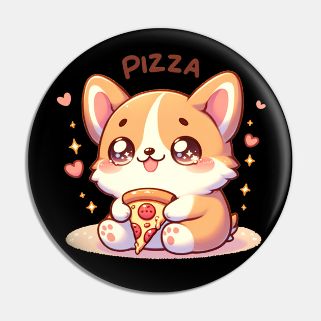 Funny Pizza Cute Dog Lover Pin by logiamerch