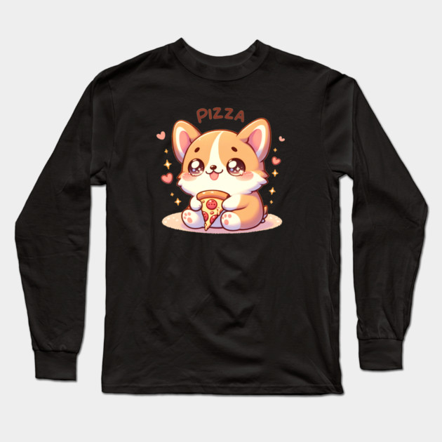 Funny Pizza Cute Dog Lover Long Sleeve T-Shirt by logiamerch