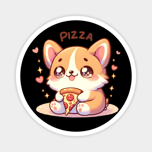 Funny Pizza Cute Dog Lover Magnet by logiamerch
