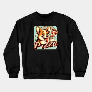 Funny Pizza Cute Corgi Dog Lover Crewneck Sweatshirt