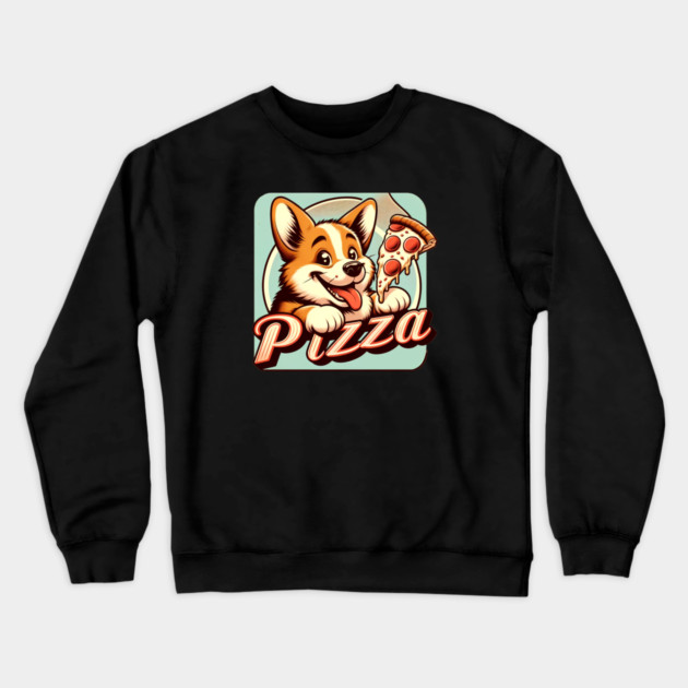 Funny Pizza Cute Corgi Dog Lover Crewneck Sweatshirt by logiamerch