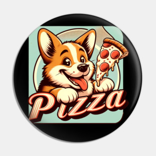 Funny Pizza Cute Corgi Dog Lover Pin