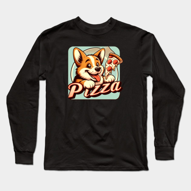 Funny Pizza Cute Corgi Dog Lover Long Sleeve T-Shirt by logiamerch
