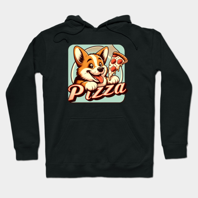 Funny Pizza Cute Corgi Dog Lover Hoodie by logiamerch