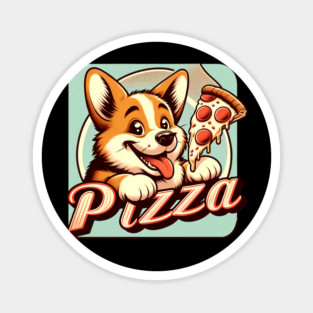 Funny Pizza Cute Corgi Dog Lover Magnet