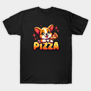 Funny Pizza Cute Corgi Dog Lover T-Shirt