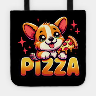 Funny Pizza Cute Corgi Dog Lover Tote