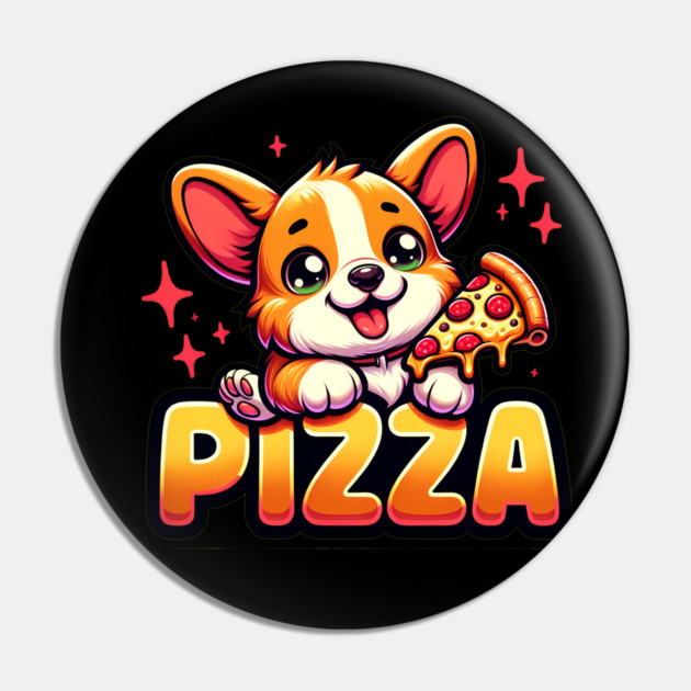 Funny Pizza Cute Corgi Dog Lover Pin by logiamerch