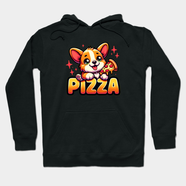 Funny Pizza Cute Corgi Dog Lover Hoodie by logiamerch