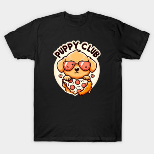 Funny Pizza Cute Dog Lover, Puppy Club T-Shirt