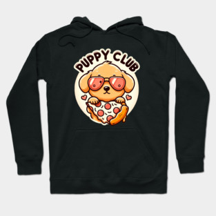 Funny Pizza Cute Dog Lover, Puppy Club Hoodie