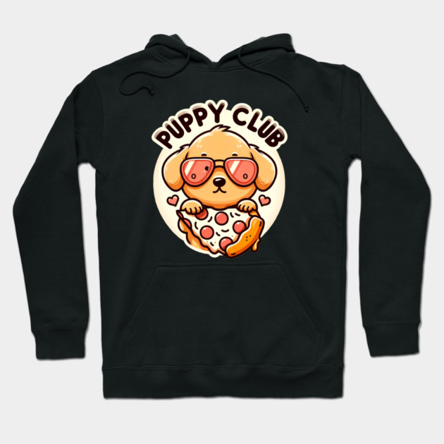 Funny Pizza Cute Dog Lover, Puppy Club Hoodie by logiamerch