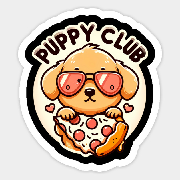 Funny Pizza Cute Dog Lover, Puppy Club Sticker by logiamerch