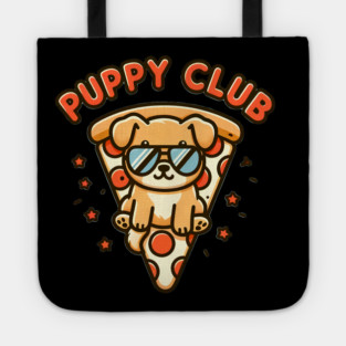 Funny Pizza Cute Puppy Dog Lover Tote