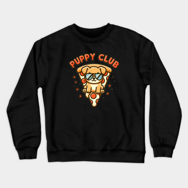 Funny Pizza Cute Puppy Dog Lover Crewneck Sweatshirt by logiamerch