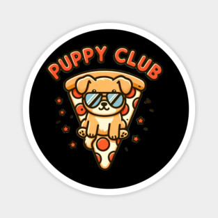 Funny Pizza Cute Puppy Dog Lover Magnet