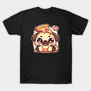 Pizza Cute Pug Dog Lover T-Shirt