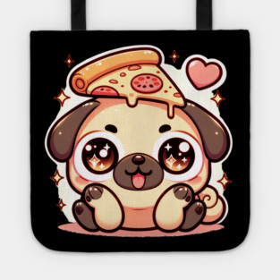 Pizza Cute Pug Dog Lover Tote