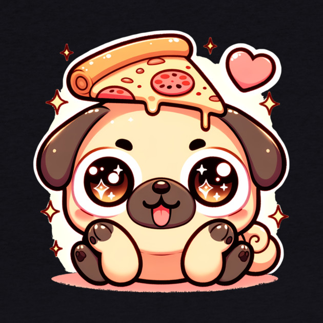 Pizza Cute Pug Dog Lover by logiamerch