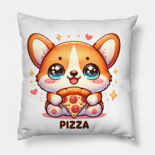 Funny Pizza CuteCorgi Dog Lover Pillow