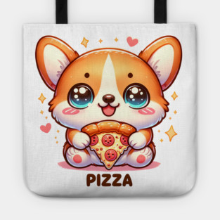 Funny Pizza CuteCorgi Dog Lover Tote