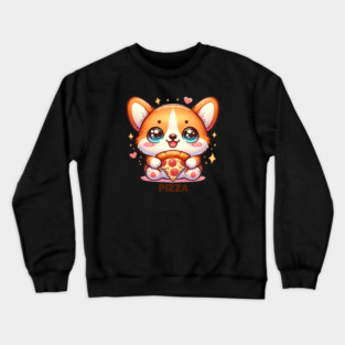 Funny Pizza CuteCorgi Dog Lover Crewneck Sweatshirt