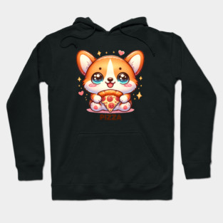 Funny Pizza CuteCorgi Dog Lover Hoodie