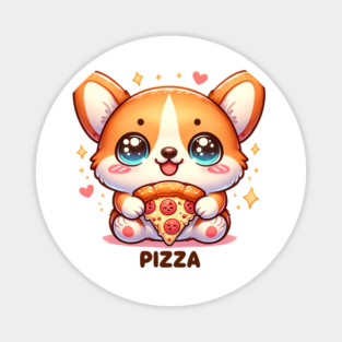 Funny Pizza CuteCorgi Dog Lover Magnet
