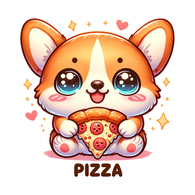 Funny Pizza CuteCorgi Dog Lover by logiamerch