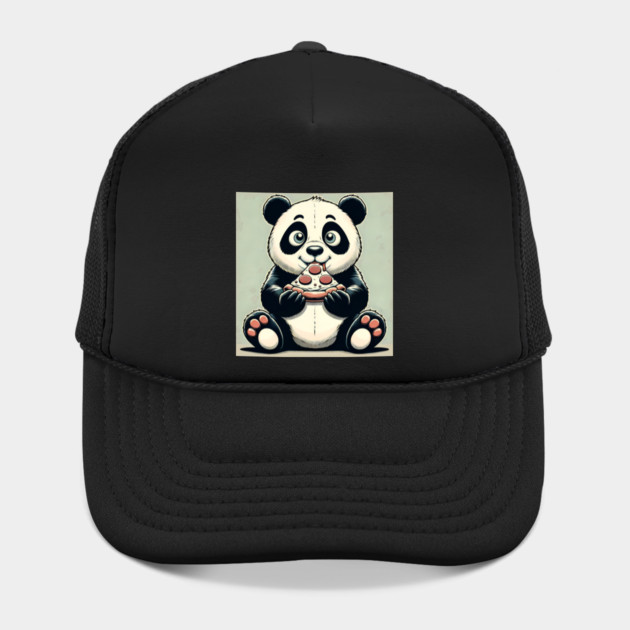 Cute Panda Bear Eating Pizza by logiamerch