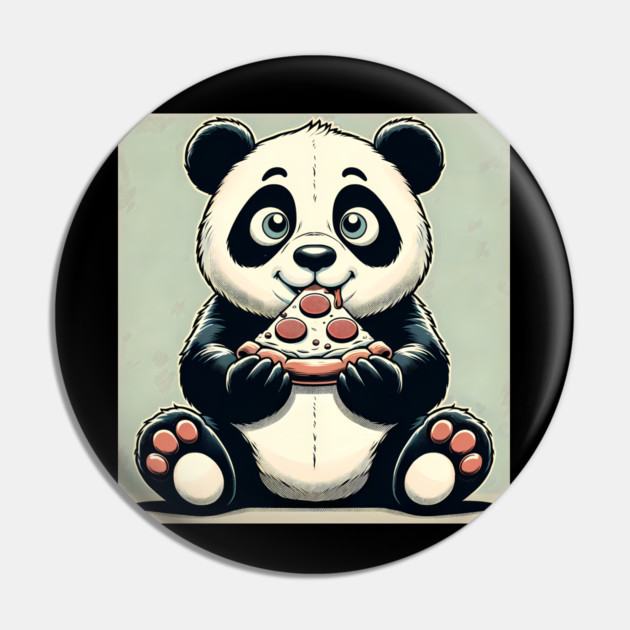 Cute Panda Bear Eating Pizza Pin by logiamerch